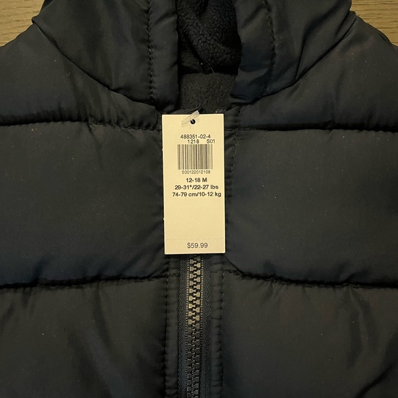 Old navy blue boys fall/winter jacket 12-18M NWT Ret $80 - Picture 4 of 4